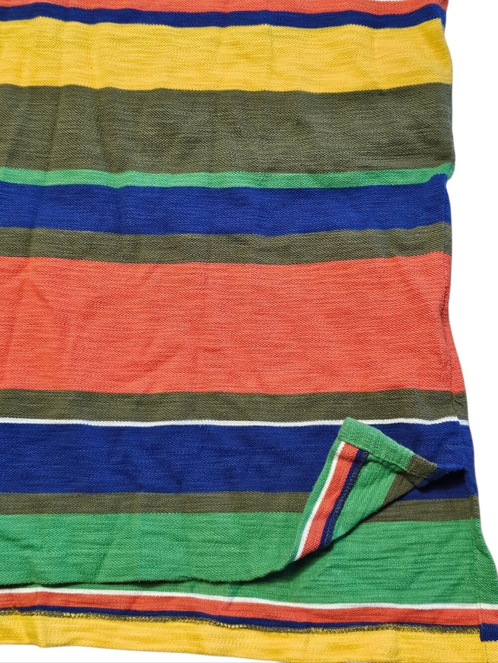Polo Ralph Lauren Rainbow Striped Shirt Mens XXL 2XL Rugby Orange Cotton - Picture 5 of 9